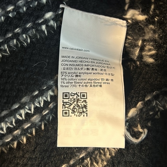 Calvin Klein Black White Long Sleeve Sweater L - Picture 5 of 5